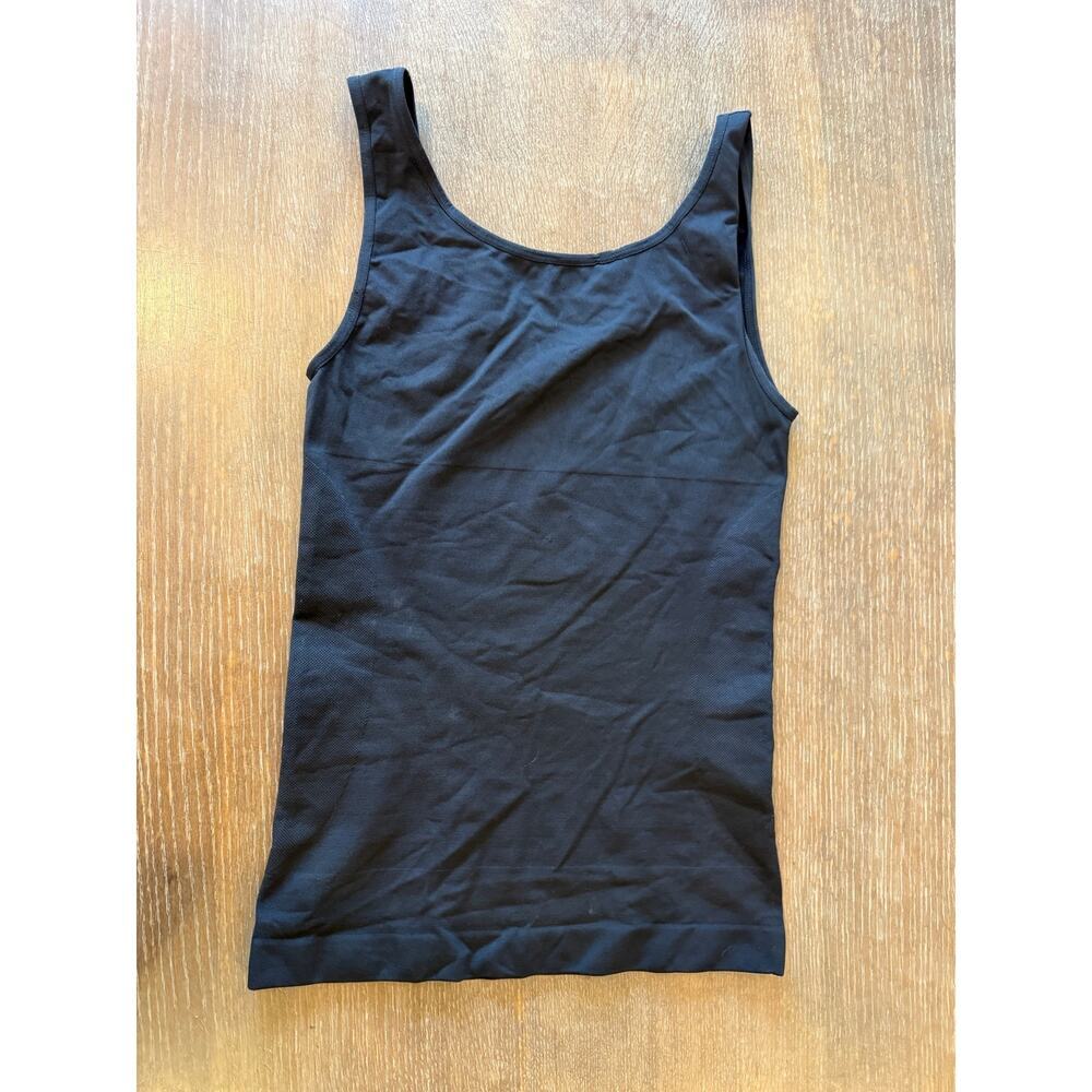 SHAPERMINT Black Compression Scoop Neck Cami Tank Top Shirt size L Shapewear - Picture 3 of 5